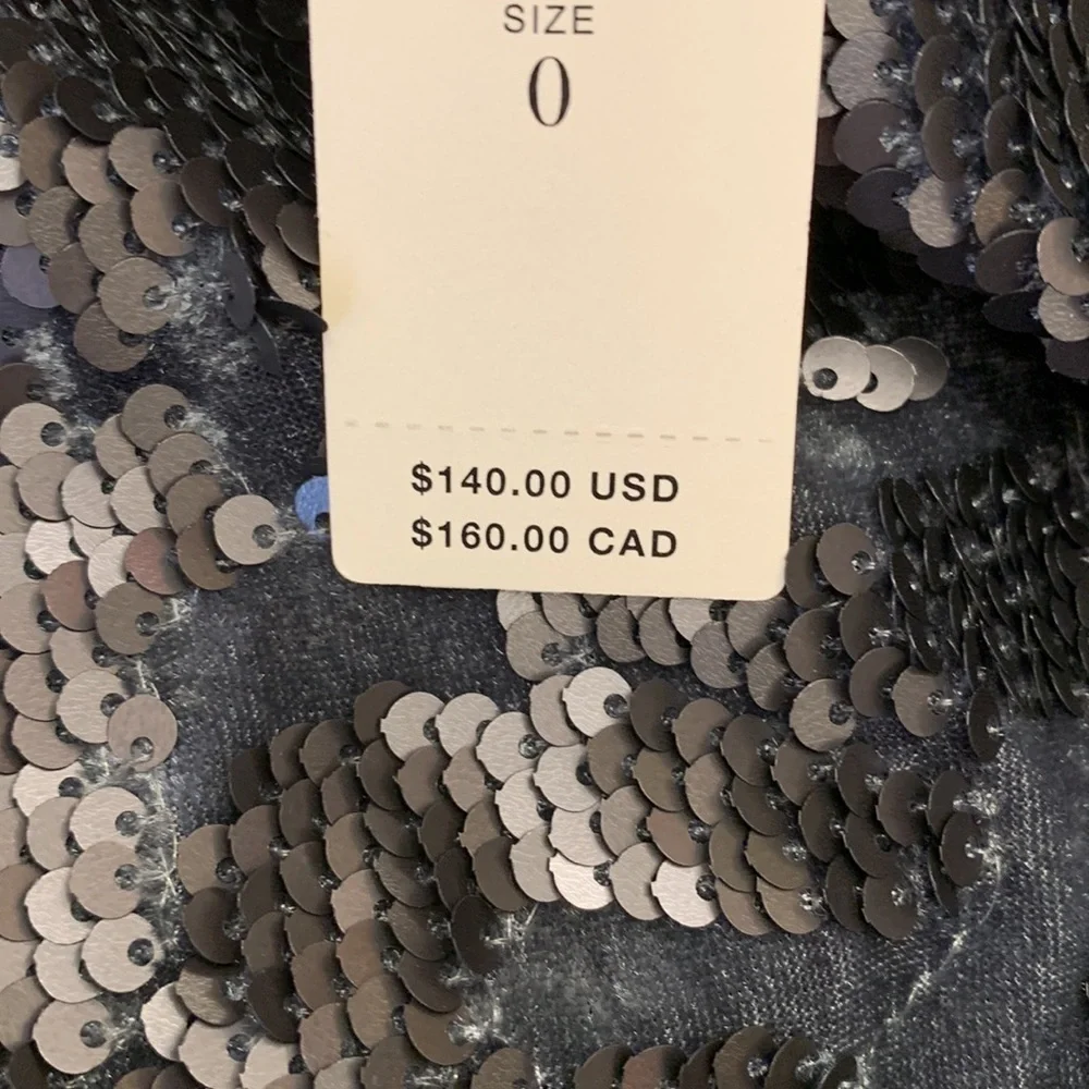 Anthropologie Claudia velvet sequin skirt new with tags size 0 gray